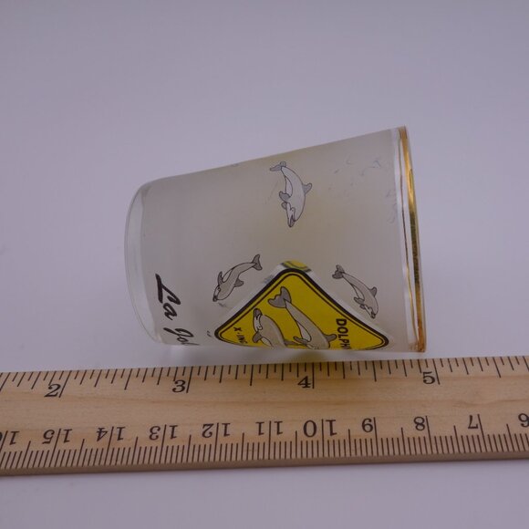 Set of 3 Shot Glasses - Bar Works - Corona - Dolphin X-ING La Jolla w/ Gold Rim - Picture 5 of 15